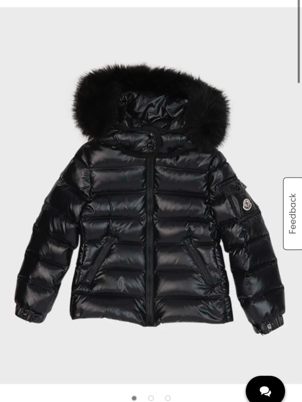 Moncler Kids Black Puffer Jacket with Fur Hood